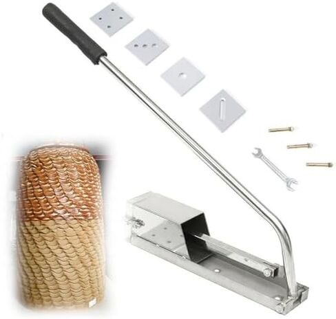 جهاز بثق الطين من الفولاذ المقاوم للصدأ، مع 4 وحدات، جهاز بثق الطين من الفولاذ المقاوم للصدأ بمقبض، قاطع حرفي للطارد، لأداة آلة الطين الناعمة لقالب الفخار من السيراميك in Kuwait