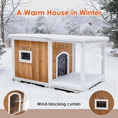 Dog House Outdoor, 59" Insulated Dog Houses, Weatherproof Outdoor Dog House Insulated with Elevated Floor and Openable Roof, Wooden Dog Houses Large in Saudi Arabia