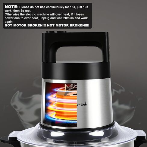 خلاطات كهربائية سعة كبيرة 24 كوب من Vayepro، خلاطات طعام كهربائية مع وعاء من الفولاذ المقاوم للصدأ، سرعتان، 4 شفرات وملعقة ثنائية المستوى، معالج طعام 6 لتر 800 وات للحوم والبصل والخضروات والفواكه in Kuwait