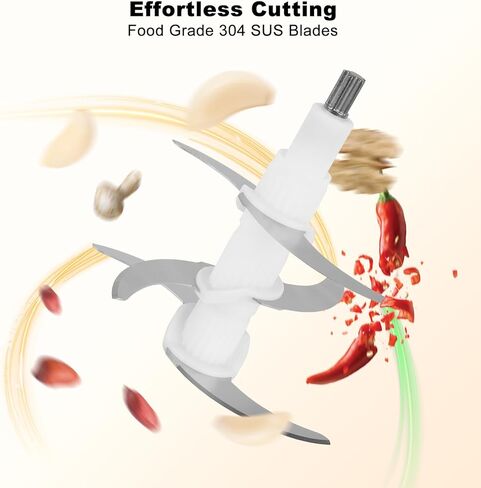 خلاطات كهربائية سعة كبيرة 24 كوب من Vayepro، خلاطات طعام كهربائية مع وعاء من الفولاذ المقاوم للصدأ، سرعتان، 4 شفرات وملعقة ثنائية المستوى، معالج طعام 6 لتر 800 وات للحوم والبصل والخضروات والفواكه in Kuwait