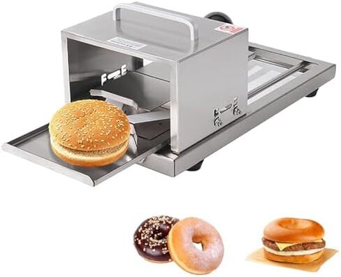 Commercial Manual Bun Slicer, Push Pull Hamburger Bagel Slicing Tools, 4-Level Thickness Adjustment, Stainless Steel, Bread Portioning Machine in Saudi Arabia
