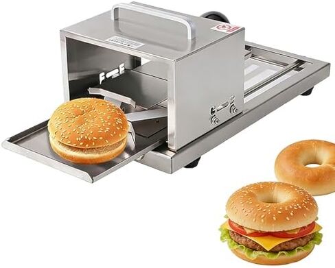 Manual Hamburger Bagel Slicer,Bread Portioning Machine, 4-Level Thickness Adjustment, Stainless Steel Cutter, Push Pull Cutting Design in Saudi Arabia