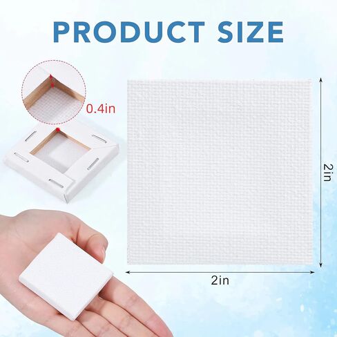 30 Pack Mini Painting Canvas, 2x2inch Small Canvas, Stretched Canvases for Painting, Mini Canvases Bulk, Professional Art Supplies Easter Gifts for Beginner Artists in Saudi Arabia