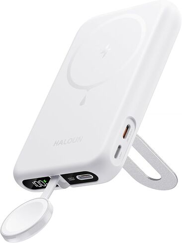 Magnetic Portable Charger for iPhone and Apple Watch, 10000mAh Wireless Power Bank PD 20W USB-C Fast Charging Battery Pack with Stand for iPhone 17/16/15/14/13/12 Pro Max、Air、iWatch 11-1/SE/Ultra 3-1 in Saudi Arabia