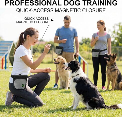 Dog Treat Pouch, Durable Training Tool for Pet Training & Puppy Training Treats (Black-Gray) in Kuwait