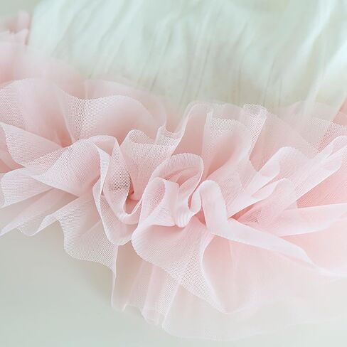 Pink Dog Tutu Dress for French Bulldog Summer Princess Tulle Dress for Pug Corgi Vest Gauze Skirt with Jacquard Mesh Puppy Clothes Girls for Birthday Party Wedding (L(Chest 22.44"-25.19")) in Saudi Arabia