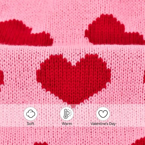 2-Pack Valentine’s Day Dog Sweater Cat Knitwear Red & Pink Heart Pattern Pet Clothes Warm Pullover Outfits Love Themed Holiday Apparel for Puppies Kittens M in Saudi Arabia