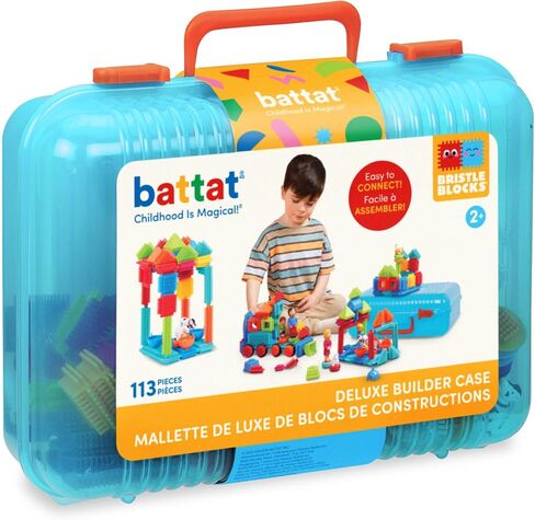 باتات - كتل ذات شعيرات - مكعبات بناء متشابكة من STEM - مجموعة لعب مكونة من 113 قطعة - حقيبة تخزين قابلة لإعادة الاستخدام - ألعاب تنموية للأطفال الصغار والأطفال - حقيبة بناء فاخرة - سنتان + in Kuwait