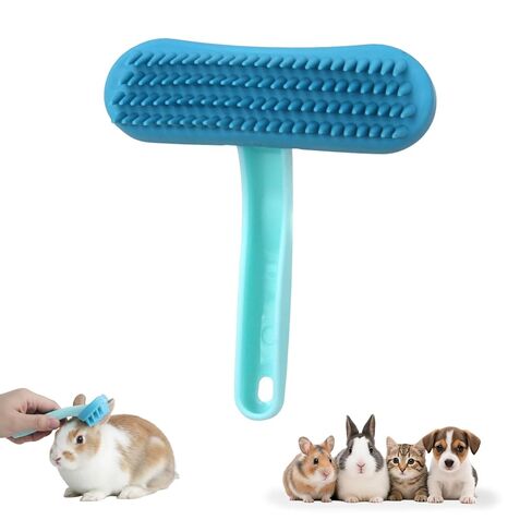 Guinea Pig and Bunny Brush, Beauty Silicone Brush, Soft Smoothing Dog Brush, Shedding Season Helps Untangle Mats and Comb Loose Fur for Chinchillas, Bunnys, Guinea Pigs and Puppies (Blue) in Kuwait