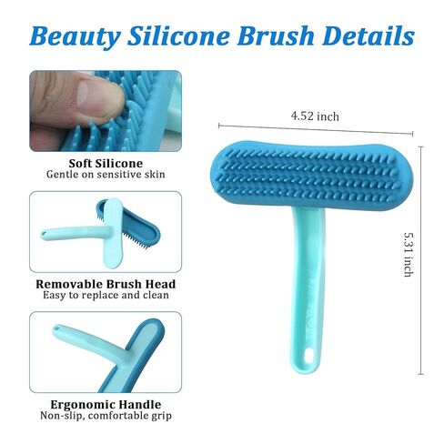 Guinea Pig and Bunny Brush, Beauty Silicone Brush, Soft Smoothing Dog Brush, Shedding Season Helps Untangle Mats and Comb Loose Fur for Chinchillas, Bunnys, Guinea Pigs and Puppies (Blue) in Kuwait