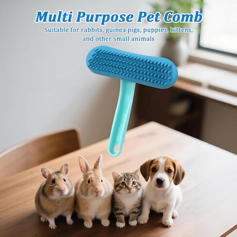 Guinea Pig and Bunny Brush, Beauty Silicone Brush, Soft Smoothing Dog Brush, Shedding Season Helps Untangle Mats and Comb Loose Fur for Chinchillas, Bunnys, Guinea Pigs and Puppies (Blue) in Kuwait