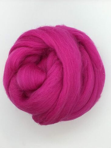 4 oz Hot Pink Merino Wool Top Roving Fiber Spinning, Felting Crafts USA (4 ounce) in Saudi Arabia