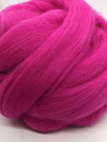 4 oz Hot Pink Merino Wool Top Roving Fiber Spinning, Felting Crafts USA (4 ounce) in Saudi Arabia