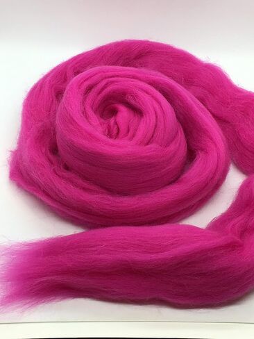 4 oz Hot Pink Merino Wool Top Roving Fiber Spinning, Felting Crafts USA (4 ounce) in Saudi Arabia