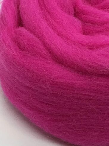 4 oz Hot Pink Merino Wool Top Roving Fiber Spinning, Felting Crafts USA (4 ounce) in Saudi Arabia