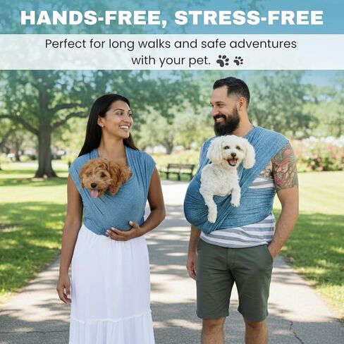 Pet K’tan Anti Anxiety Wearable Cat & Dog Carrier – Hands-Free Front Facing Adjustable Pet Cuddler Sling for Small to Medium Pets & Puppies up to 20 lbs | Pawquamarine | Small in Saudi Arabia