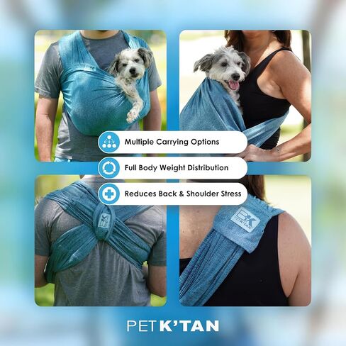Pet K’tan Anti Anxiety Wearable Cat & Dog Carrier – Hands-Free Front Facing Adjustable Pet Cuddler Sling for Small to Medium Pets & Puppies up to 20 lbs | Pawquamarine | Small in Saudi Arabia