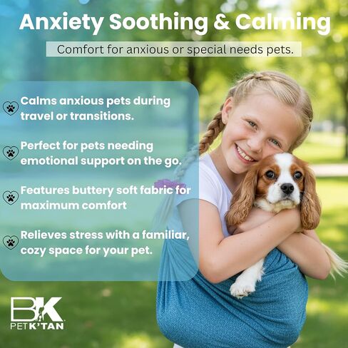 Pet K’tan Anti Anxiety Wearable Cat & Dog Carrier – Hands-Free Front Facing Adjustable Pet Cuddler Sling for Small to Medium Pets & Puppies up to 20 lbs | Pawquamarine | Small in Saudi Arabia