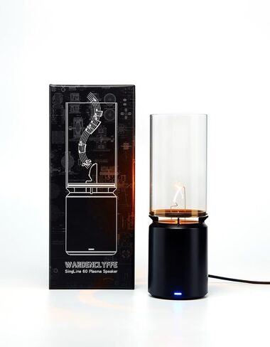 مكبر صوت بلازما WARDENCLYFFE® SingLine 60 - صوت مكتبي عالي الدقة لألعاب الكمبيوتر - لهب كهربائي مرئي وإضاءة شخصية - هدية تقنية فريدة (الموديل: SingLine 60 White) in Kuwait