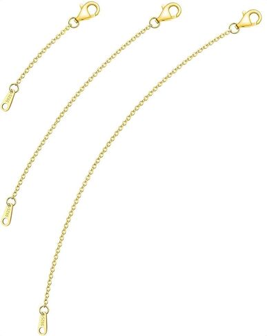 Sterling Silver Necklace Extenders for Women Silver Chain Extension Bracelet Extender Sterling Silver Chain Extenders for Necklaces 3 Piece Set (1,2,3 inch) in Kuwait