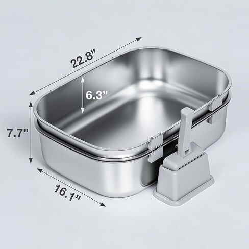 Triple Pan Stainless Steel Sifting Cat Litter Box, Large High Sided Metal Litter Box for Big Cats up to 20lbs, Odor-Free Non-Stick Easy Clean System, No Scooping Sifter Tray for Multi-Cat Homes in Saudi Arabia