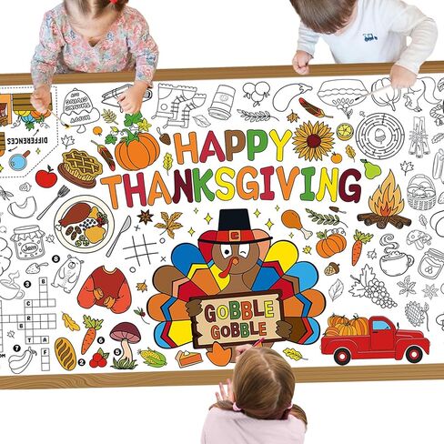 YQUQWN Valentines Giant Coloring Poster 72 x 35 Inch Coloring Tablecloth and 3 PCS Stickers with 90 Designs for Valentines Day Events Company Party Decorations Party Favors in Saudi Arabia