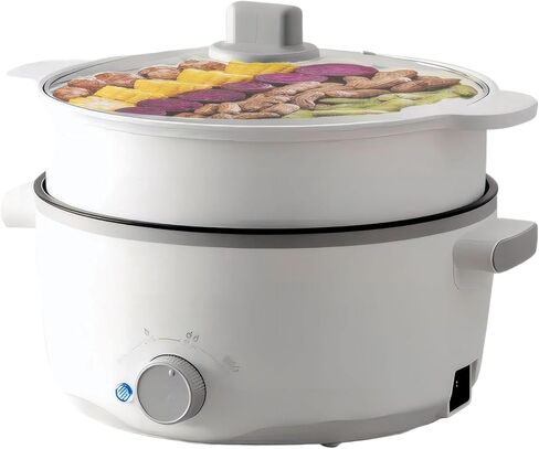 وعاء ساخن كهربائي مع باخرة، طباخ رامين 3 لتر، طباخ محمول، مقلاة غير لاصقة، مقلاة سوتيه (وعاء ساخن + باخرة) (وعاء ساخن + باخرة) in Kuwait