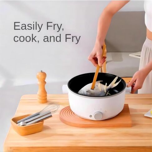 وعاء ساخن كهربائي مع باخرة، طباخ رامين 3 لتر، طباخ محمول، مقلاة غير لاصقة، مقلاة سوتيه (وعاء ساخن + باخرة) (وعاء ساخن + باخرة) in Kuwait