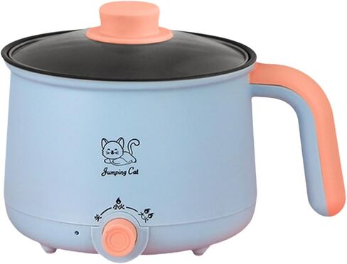 Electric Hot Pot 1.8L Ramen Cooker Cookware Multipurpose Soup Pot Noodles Pot Electric Cooker for Oatmeal Ramen Noodles Steak, Pot Steel Steamer in Saudi Arabia