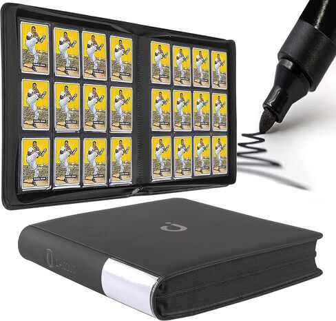 Premium Card Binder 12 Pocket - Fits 1200 Cards，3X4 Ringless Card Binder with Sleeves for Trading Cards & Sports Cards（Model D，Classic Black） in Kuwait
