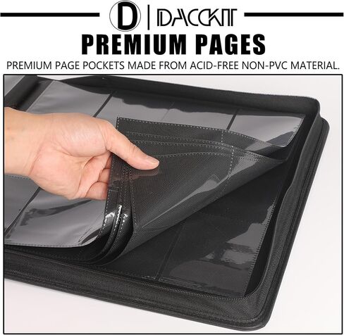 Premium Card Binder 12 Pocket - Fits 1200 Cards，3X4 Ringless Card Binder with Sleeves for Trading Cards & Sports Cards（Model D，Classic Black） in Kuwait
