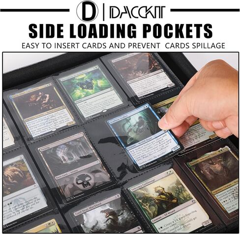 Premium Card Binder 12 Pocket - Fits 1200 Cards，3X4 Ringless Card Binder with Sleeves for Trading Cards & Sports Cards（Model D，Classic Black） in Kuwait
