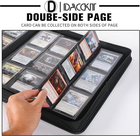 Premium Card Binder 12 Pocket - Fits 1200 Cards，3X4 Ringless Card Binder with Sleeves for Trading Cards & Sports Cards（Model D，Classic Black） in Kuwait