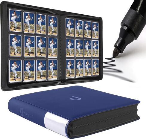 Premium Card Binder 12 Pocket - Fits 1200 Cards，3X4 Ringless Card Binder with Sleeves for Trading Cards & Sports Cards（Model D，Classic Black） in Kuwait