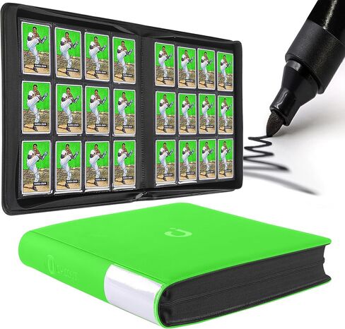 Premium Card Binder 12 Pocket - Fits 1200 Cards，3X4 Ringless Card Binder with Sleeves for Trading Cards & Sports Cards（Model D，Classic Black） in Kuwait