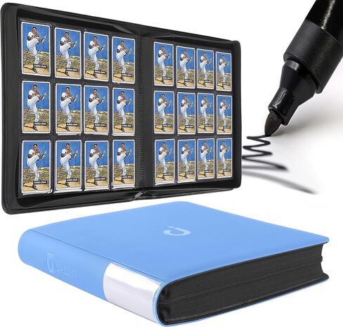 Premium Card Binder 12 Pocket - Fits 1200 Cards，3X4 Ringless Card Binder with Sleeves for Trading Cards & Sports Cards（Model D，Classic Black） in Kuwait