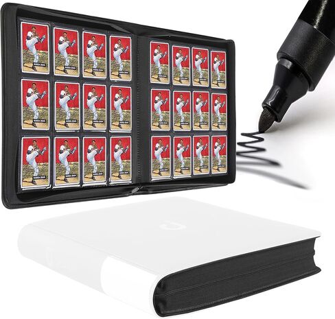 Premium Card Binder 12 Pocket - Fits 1200 Cards，3X4 Ringless Card Binder with Sleeves for Trading Cards & Sports Cards（Model D，Classic Black） in Kuwait