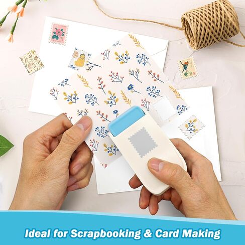 Stamp Punch， 1x0.8 Inch Rectangular Postage Stamp Puncher with Scalloped Edge， Perfect for Square Hole Punch Projects， Scrapbook Supplies， Card Making， DIY Gift Tags in Kuwait