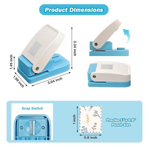 Stamp Punch， 1x0.8 Inch Rectangular Postage Stamp Puncher with Scalloped Edge， Perfect for Square Hole Punch Projects， Scrapbook Supplies， Card Making， DIY Gift Tags in Kuwait