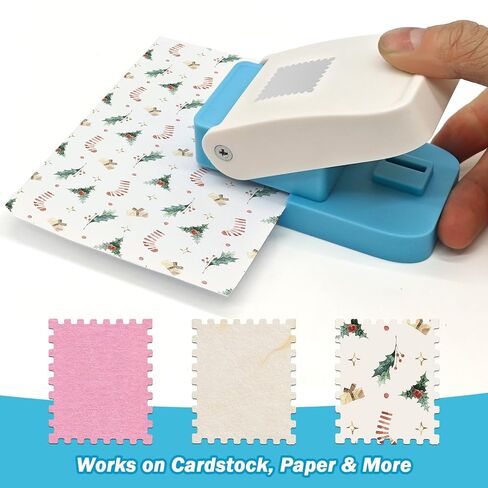 Stamp Punch， 1x0.8 Inch Rectangular Postage Stamp Puncher with Scalloped Edge， Perfect for Square Hole Punch Projects， Scrapbook Supplies， Card Making， DIY Gift Tags in Kuwait