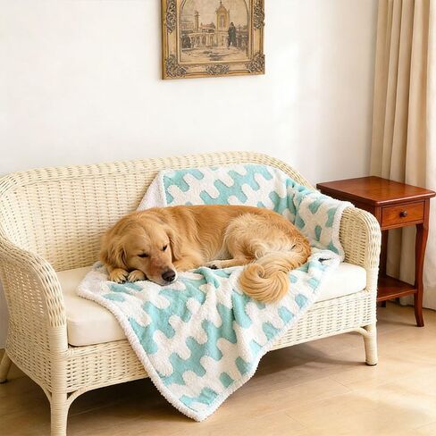 Waterproof Pet Blanket, Double Sided Couch Cover for Sofa Bed Furniture, Protector Cover for Small Medium Large Dogs Cats, 27.5"×19.7", Wave Blue in Saudi Arabia