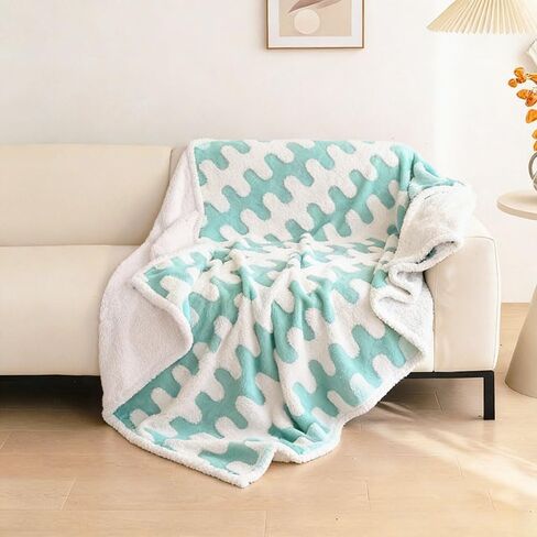 Waterproof Pet Blanket, Double Sided Couch Cover for Sofa Bed Furniture, Protector Cover for Small Medium Large Dogs Cats, 27.5"×19.7", Wave Blue in Saudi Arabia
