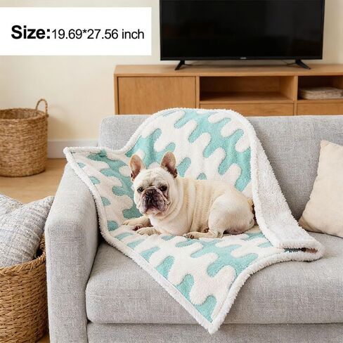 Waterproof Pet Blanket, Double Sided Couch Cover for Sofa Bed Furniture, Protector Cover for Small Medium Large Dogs Cats, 27.5"×19.7", Wave Blue in Saudi Arabia