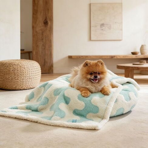 Waterproof Pet Blanket, Double Sided Couch Cover for Sofa Bed Furniture, Protector Cover for Small Medium Large Dogs Cats, 27.5"×19.7", Wave Blue in Saudi Arabia