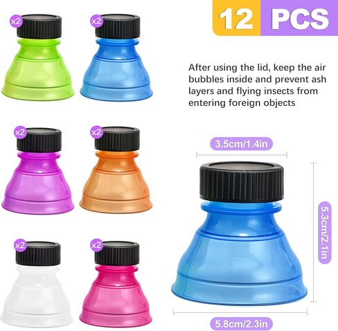 12 Pack Reusable Beverage Can Protectors - Spill Resistant & BPA-Free Soda Can Caps to Keep Drinks Fresh, Bug-Free - Fits Standard Soda, Beer, Juice Cans in Saudi Arabia