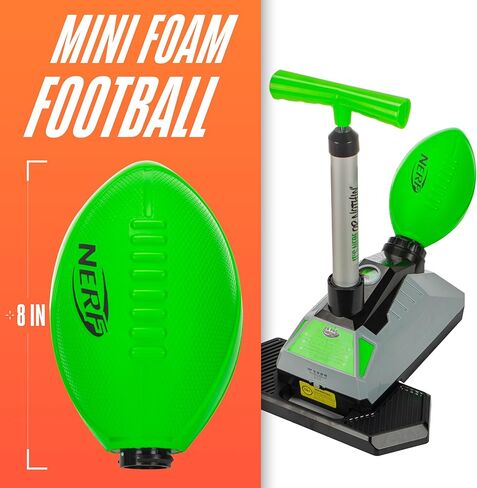 Nerf QB Pro Foam Football Passer - قاذفة كرات صغيرة لممارسة الأطفال + الألعاب - ممر كرة قدم ممتع للشباب في الهواء الطلق - كرة إسفنجية مقاس 8.5 بوصة متضمنة in Kuwait