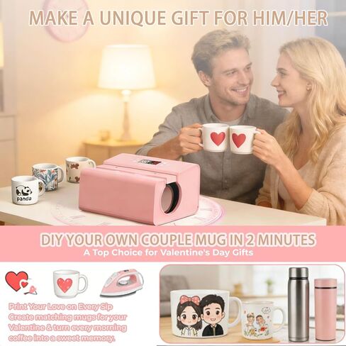 Whubefy Auto Tumbler Heat Press، مكبس حراري للكوب الوردي لتسخين 10-30 أونصة 2.9-3.34 بوصة متساوي وسريع، للاستخدام التجاري/المنزلي مع مجموعة المبتدئين، التسامي للأكواب والبرطمان الزجاجي والعلب والأكواب in Saudi Arabia
