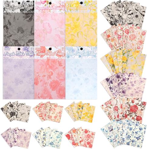 400Pcs Scrapbook Supplies Kit,4 Pack Vintage Decorative Paper Scrapbooking Supplies for Bullet Journal, Junk Journal, Planner, Collage Card Making，Retro Crafts，Aesthetic DIY Craft Embellishments in Kuwait