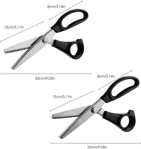 مقصات SourceTon Professional Pinking، مقص قماشي مكون من قطعتين مع شفرات قابلة للتبديل (5 مم متعرج وأسنان سكالوب) للخياطة والجلود واللحف والحرف الورقية - الفولاذ المقاوم للصدأ، مقبض مريح in Saudi Arabia