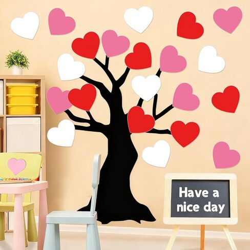 Whaline 120 Pcs Valentine's Day Heart Cutouts Cut-Outs Pink Red White Large Heart Shape Paper Cutting with 200 Pcs Glue Points for DIY Crafts Wedding Party Classroom Bulletin Board in Saudi Arabia